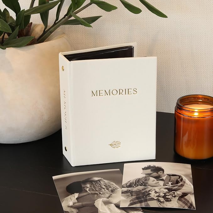 Beautiful Linen Photo Album For 4x6 Photos - Safely Holds Up To 100 Pictures of Unique Memories - The Perfect Large Photo Book To Store All Pictures of Treasured Family, Baby or Wedding Moments