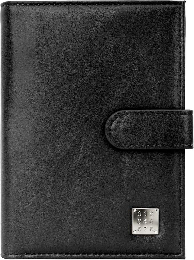 Veki Passport Holder for Travel, RFID Blocking Passport Cover, Black | Passport Wallet, RFID Blocking, PU Leather, Durable Passport Case with Card Holder, Pen Slot, Travel Essentials for Women Men