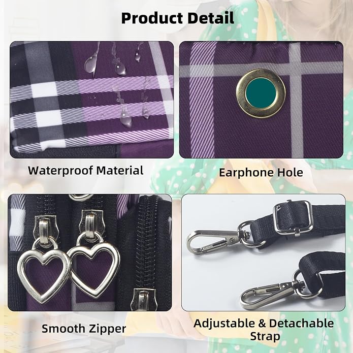 Small Crossbody Bag for Women - Mini Phone Purses with Crossbody Strap and Wallet - Nylon Arm Bag