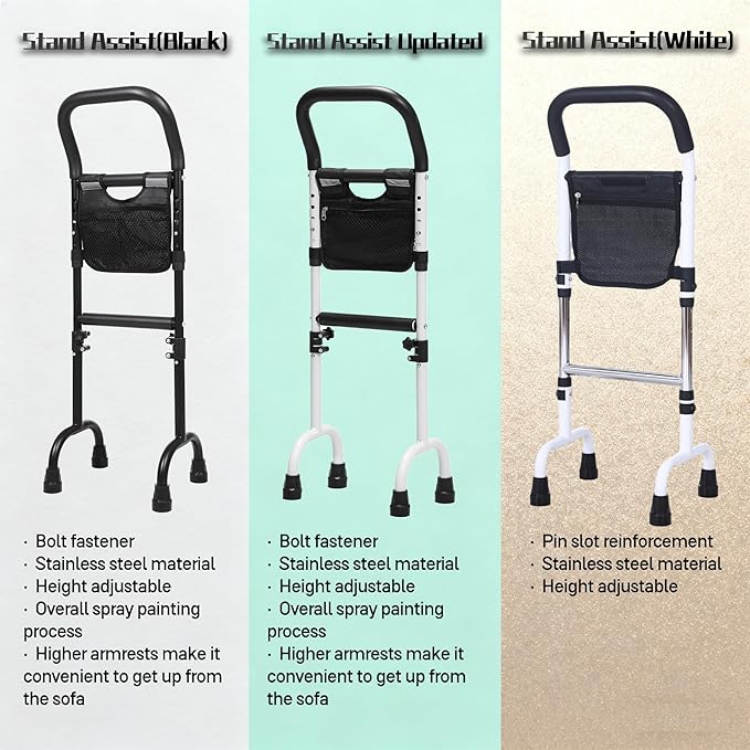 Stand Assist Updated-Mobility Standing Aid Rail for Couch, Chair, Bedside, Toilet. Assistance Handle for People with Limited Mobility. Safety Grab Bar for Standing, Walking, Up and Down The Stairs