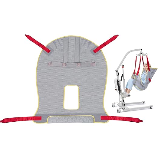 Careboda Patient Lift Sling with Opening-Transfer Sling for Commode, Professional Nursing Lift Sling for Home Use,Transfer Lift Sling for Elderly,Disabled,Bedridden, Breathable & Sturdy Fabric, 510lb