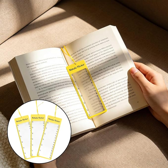 3 PCs Magnifying Sheet Lightweight Page Magnifier for Reading 3X Fresnel Lens with 3 PCs Magnifying Ruler and 3 PCs Magnifying Bookmark for Low Vision & Seniors