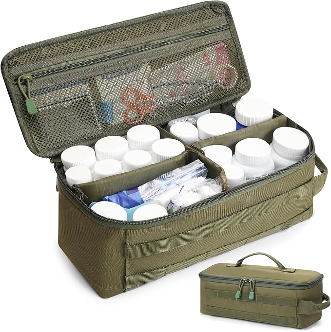 Travel Medicine Bag,Medication Pill Bottle Organizer Empty Case | Medicine Bag For Traveling,Hold Large Pill Bottles,Empty First Aid Bag