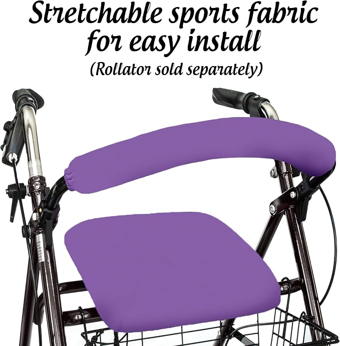 Top Glides Playful Purple Universal Rollator Walker Seat and Backrest Covers (Purple)