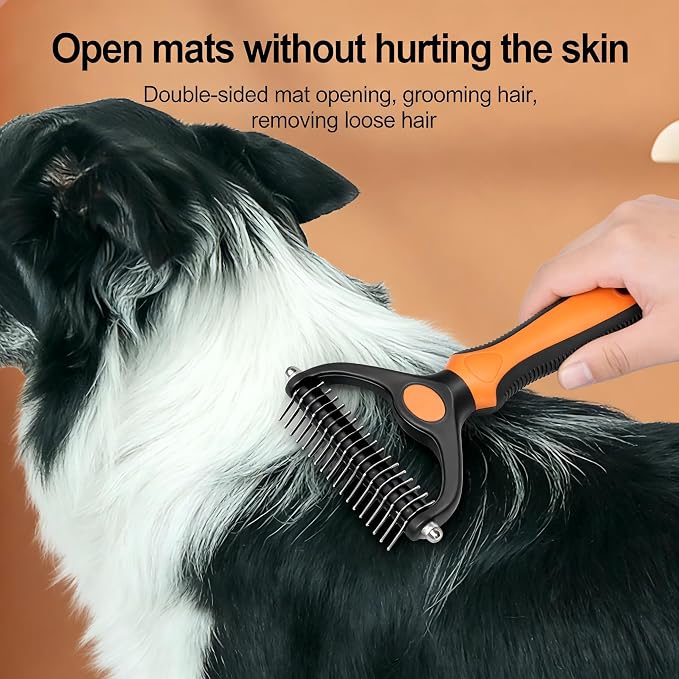【YiErBearAL】Premium Slicker Brush for Dogs & Cats | Gently Removes Loose Undercoat, Mats & Tangles | Effective Pet Grooming Tool for Long & Short Haired Breeds