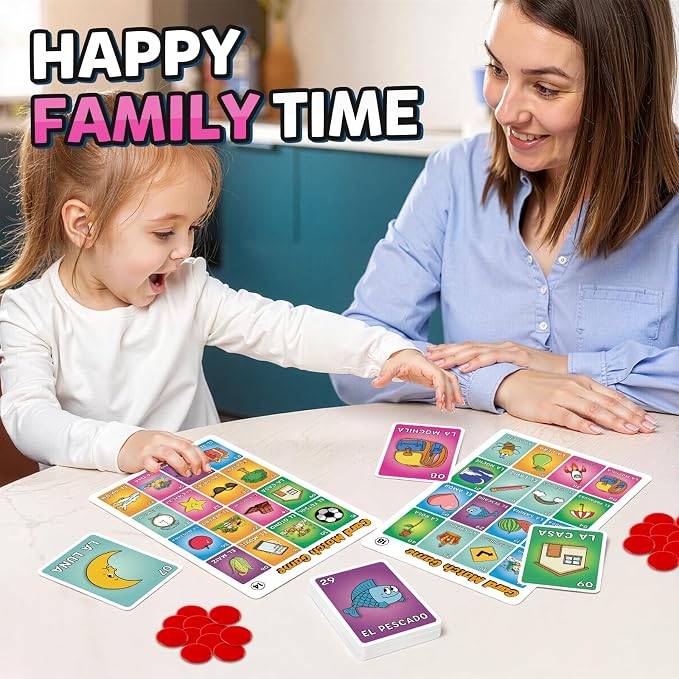 Quilinz Loteria Mexican Bingo,Juegos de mesa,Sight Word Bingo Games for Kindergarten,Great for Learning Spanish,Toddler Matching Game,sequence for kids,Preschool Learning Activities,Family Board Games