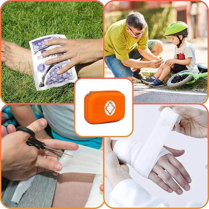 Small-Waterproof Car First-Aid Kit Emergency-Kit - Orange 277Piece Camping Equipment for Camping Hiking Home Travel YIDERBO