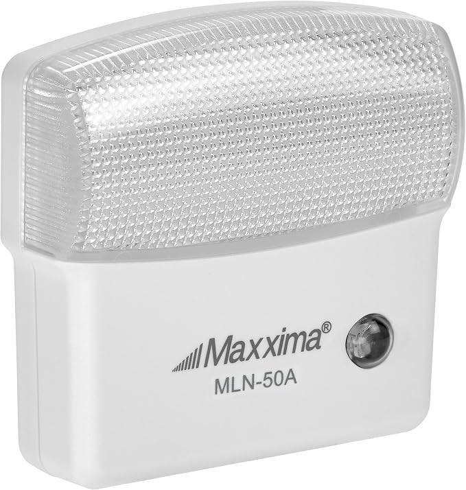 Maxxima LED Night Light with Dusk to Dawn Sensor - Featuring 25 Lumens, Plug In, Ideal for Bedrooms, Bathrooms, Basements, Hallways, and Senior Living, Amber Light - 2 Pack