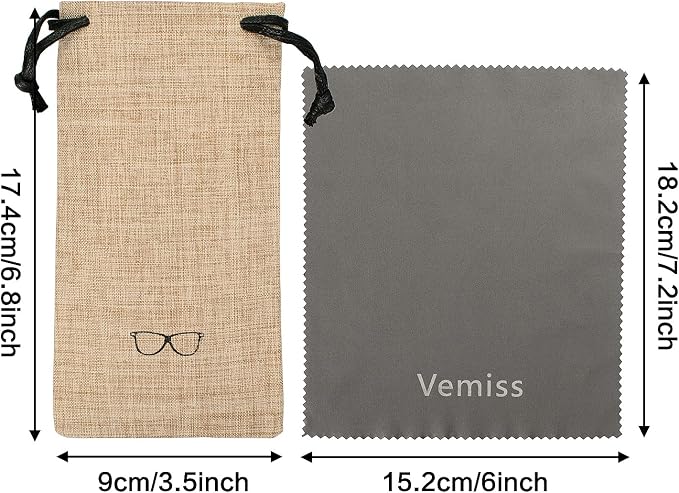 Vemiss Hard Shell Sunglasses Case, Large Linen Fabric Protective Glasses Case for Men Women