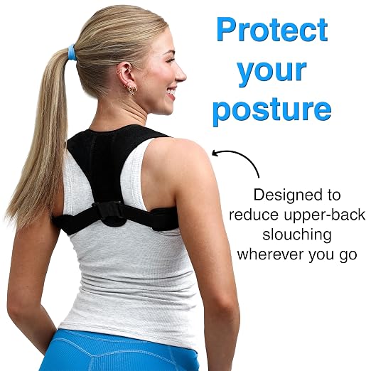 Posture Corrector for Women and Men, Adjustable Back & Shoulder Brace | Tech neck & neck hump corrector, discreet posture vest under clothes, adjustable straight back support for daily use.