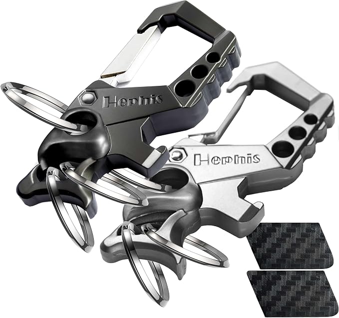Skull Heavy Duty Key Chain,Car Emergency Escape Tool, Seat belt Cutter,Bottle Opener,Carabiner Car Key Chains