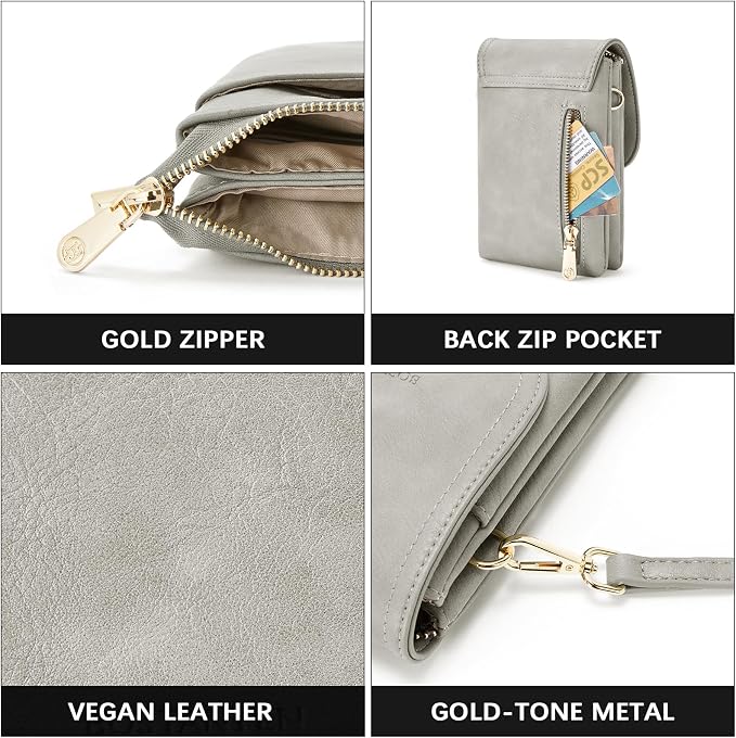 BOSTANTEN Small Crossbody Bag for Women Designer Cell Phone Purse | Vegan Leather, Multiple Pockets, Card Slots, Compact Size for Phone, Cards and Keys, Daily Travel Shopping Use