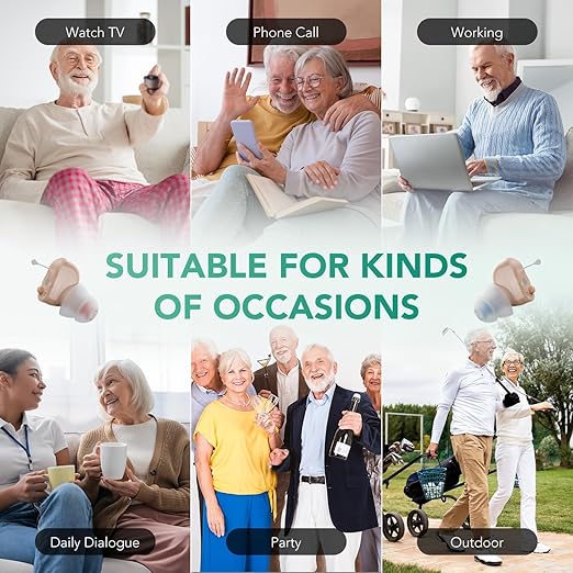 OTC Hearing Aids for Seniors, Hearing Amplifiers Devices Rechargeable with Noise Cancelling, Superior Sound Quality for Women Men Hearing Loss, Auto On/Of