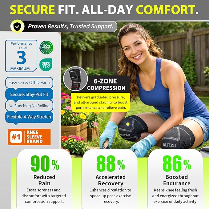 Knee Brace for Meniscus Tear 2 Pack, Knee Compression Sleeve for Men and Women, Knee Support for Arthritis, Swelling, Inflammation, ACL, Pain Relief, Running, Workout, Sports and Recovery Beige L