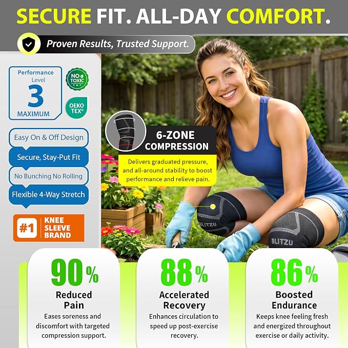 Knee Brace for Meniscus Tear 2 Pack, Knee Compression Sleeve for Men and Women, Knee Support for Arthritis, Swelling, Inflammation, ACL, Pain Relief, Running, Workout, Sports and Recovery Beige S