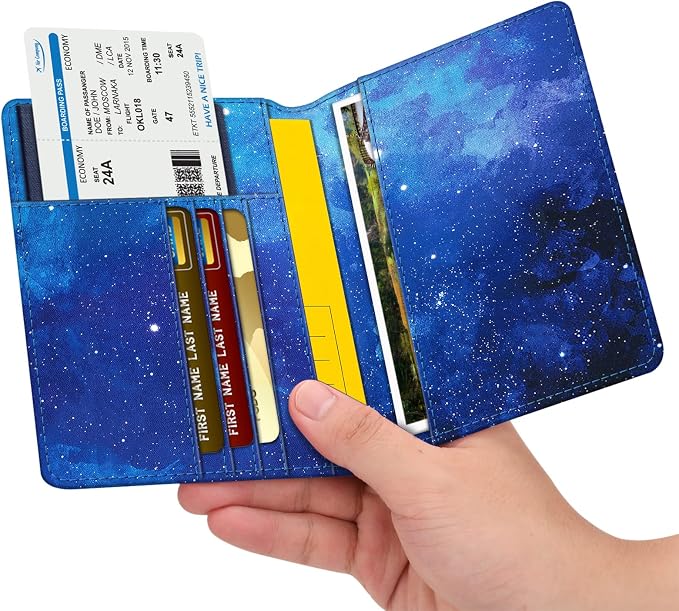 FINTIE Passport Holder, Slim Travel Wallet RFID Blocking Card Case Cover | Passport Cover Protector Essentials with Credit Card Slots, For Women/Men