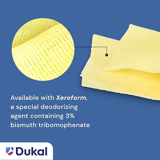 Dukal Xeroform Petrolatum Gauze, Sterile, 5" W x 9" L (Box of 50)