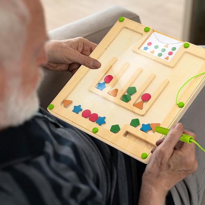 Magnetic Activities for Dementia Patients, Colorful Shape Matching Alzheimers Products for Elderly, Memory Care Activities for Seniors, Tile Cognitive Game Puzzles Fidget Board Gadgets Gifts