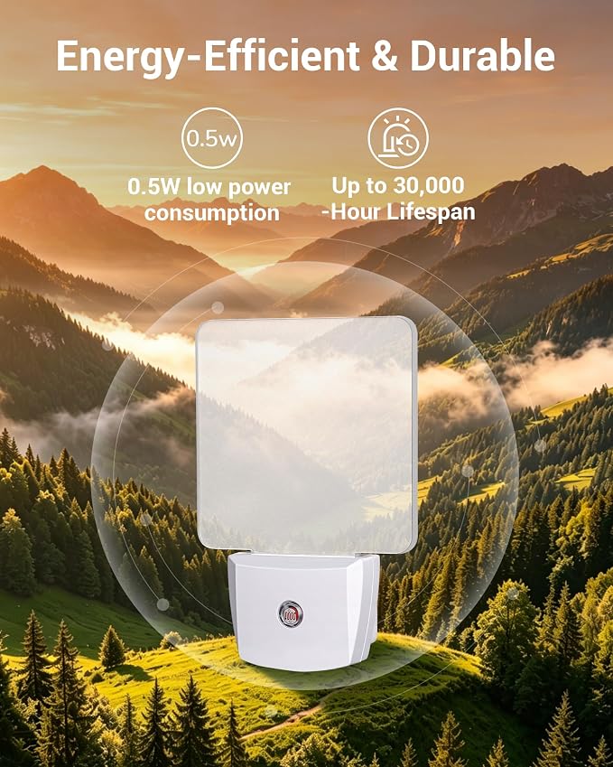 DEWENWILS Night Lights Plug into Wall, LED Night Lights Light Sensor 4 Pack | Dusk to Dawn, 3000K Warm White, Frosted Acrylic Shade, for Bathroom, Kids Room, Nursery Room, Hallway, Kitchen