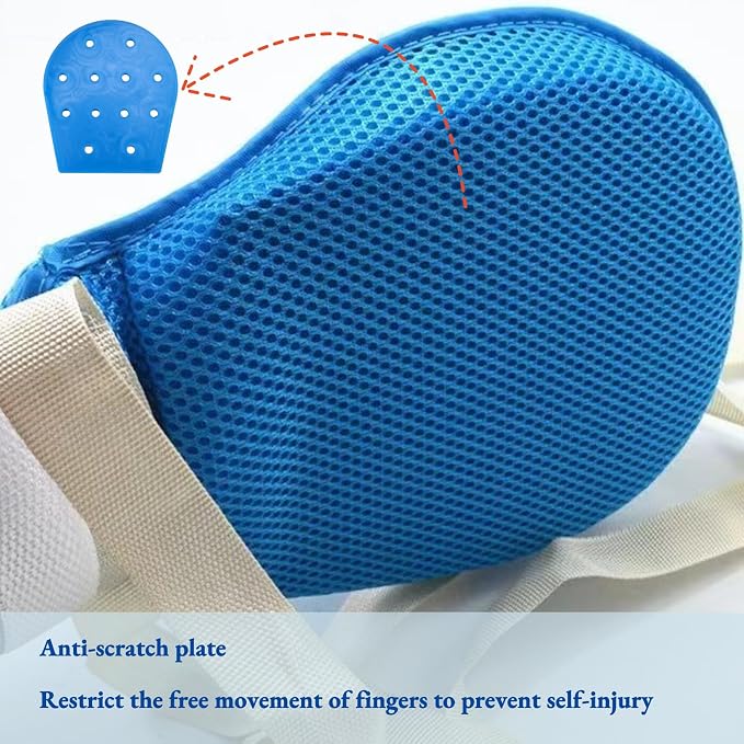 Dementia Restraint Gloves 2 Pack, Safety Control Anti Scratch Mitts Elderly Alzheimer's Safety Products Helpful to both Wearer and Caregivers (Regular)