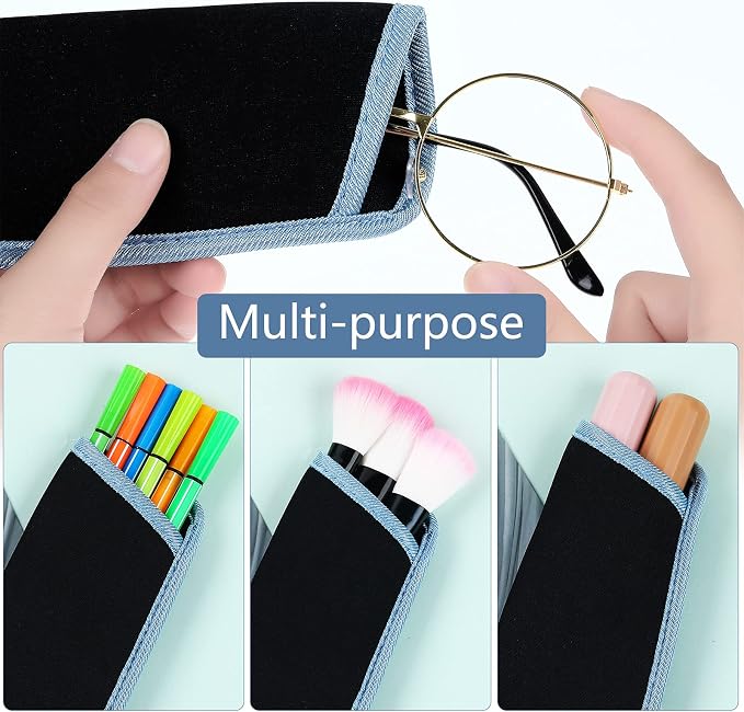 Konohan 12 Pieces Glasses Case Soft Eyeglasses Pouch Portable Eyewear Sunglasses Bag Anti Scratch, 6.1 x 2.76 Inch, 6 Colors
