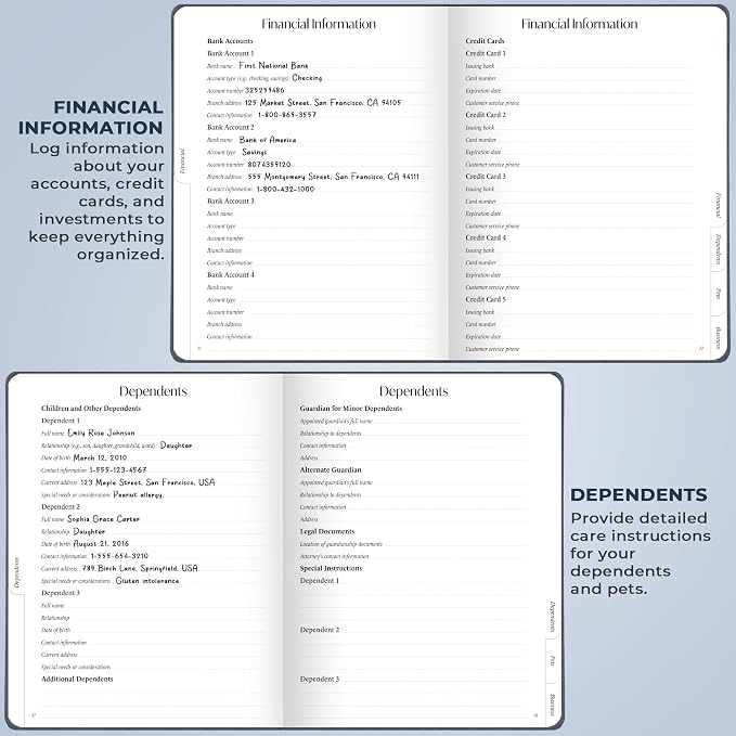 Skyline End of Life Planner – Emergency File Notebook for Important Information & Final Wishes – When I Die Beneficiary Book Organizer (Space Blue)