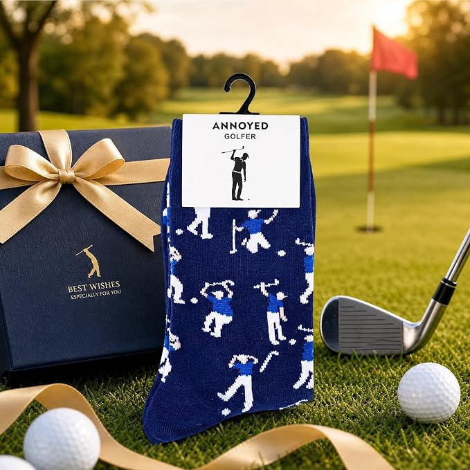 Golf Socks -Annoyed Golfer Novelty Socks Golf Gifts for Men, Fathers Day Gift for Dad Husband Stepdad