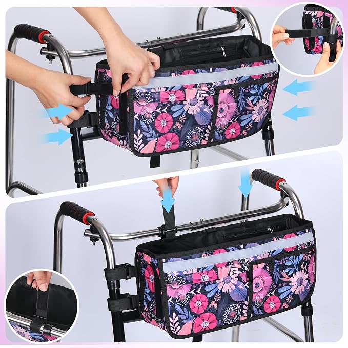 Walker Basket, Walker Accessories - Walker Tray, and Storage Bag for Folding & Rolling Walkers – Ideal for Seniors