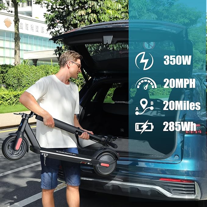 Caroma Electric Scooter with Seat Option,500/350W Motor Up to 25/20 Miles Range & 25/20 MPH Speed,9" Tires,Adjustable Electric Scooter for Adults,Foldable Commuting