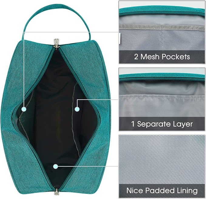 Narwey Travel Toiletry Bag for Women Traveling Dopp Kit Men Travel Bag for Toiletries Cosmetic Bag Makeup Bag Medicine Bag for Traveling (Teal)