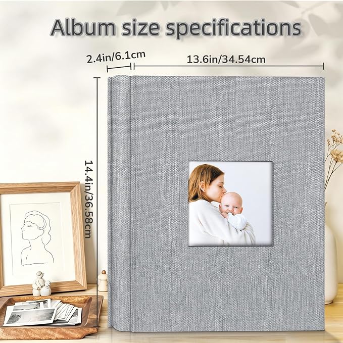 popotop Photo Album 4x6-600 Photos Photo Books with 600 Horizontal and Vertical Pockets,Linen Cover Albums for Family Wedding Anniversary Baby Vacation Pictures
