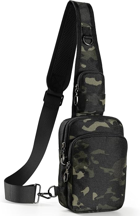Sling Bag, Crossbody Bag with Zipper Lock, RFID Blocking & Water Resistant for Men and Women