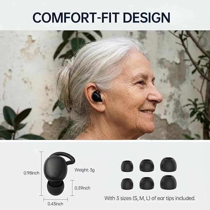 Hearing Aids for Seniors, Hearing Amplifiers with App Control, Rechargeable Hearing Aids for Adults, 16 Channel, Noise Reduction, OTC Hearing Aids for Mild to Moderate Hearing Loss