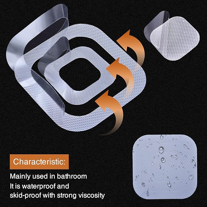 Non-Slip Bathtub Stickers, 36 PCS Safety Bathroom Tubs Showers Treads Adhesive Decals Scraper (Clear)