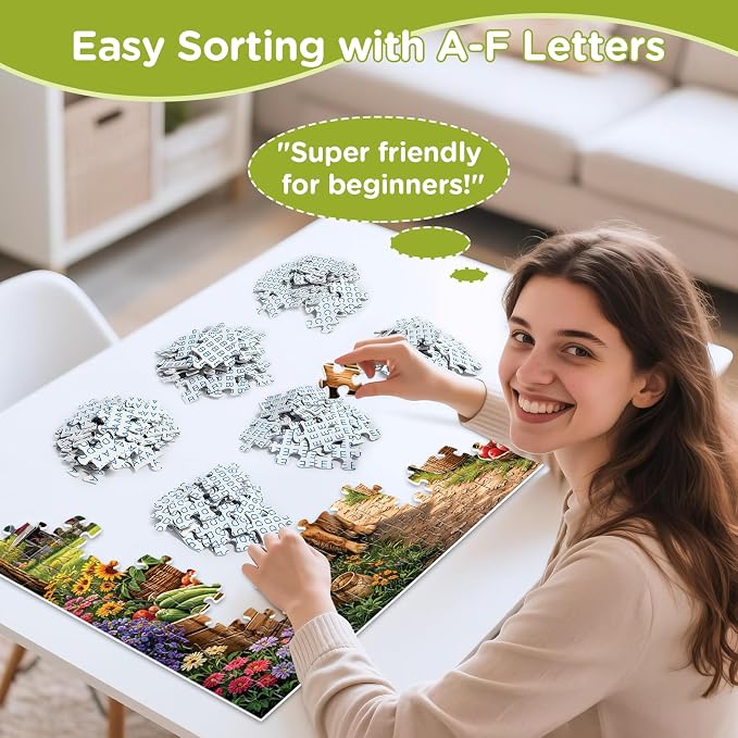 500 Piece Puzzles for Adults, Countryside Farm Market Jigsaw Puzzles | Fruit Fresh Produce Puzzle 500 Pieces, Mountains Meadow Jigsaw Puzzle, Dog Cat Funny Puzzle Home Decor Birthday Party Gift