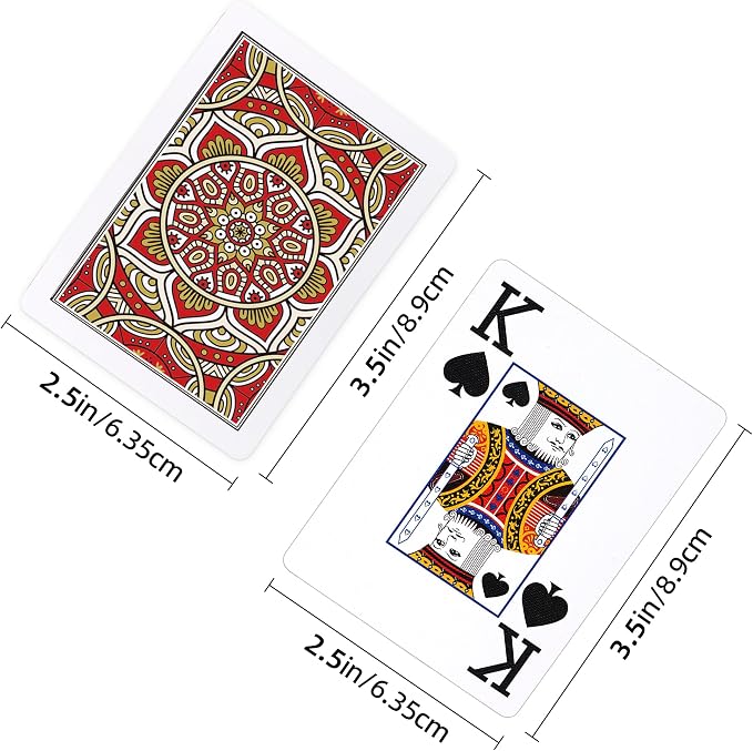 6 Pack Playing Cards Bulk,Plastic Playing Cards Waterproof Poker Size Cards, Jumbo Large Print for Adults and Seniors,6 Decks of Cards for Fun Card Games
