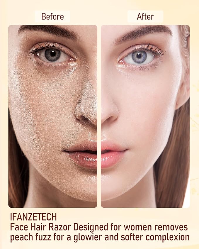 Eyebrow Trimmer Facial Hair Removal for Women: 2 in 1 Rechargeable Facial Hair Remover & Eyebrow Razor, Electric Painless Face Shaver for Women with LED Light for Eye brow, Lips & Face