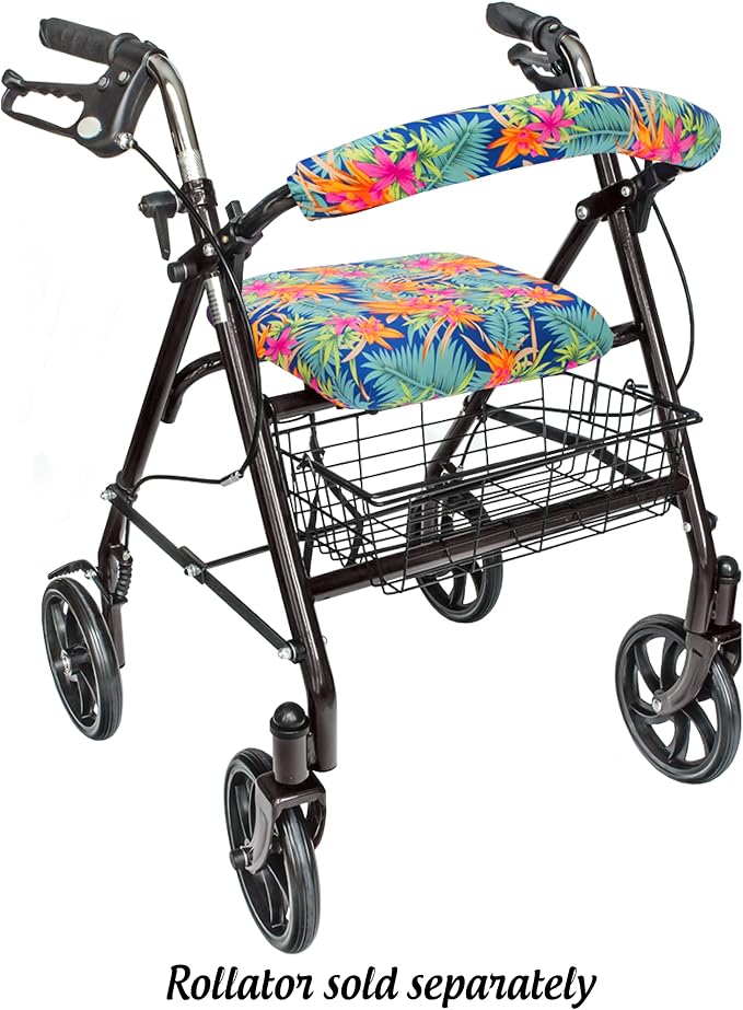 Top Glides Universal Rollator Walker Seat and Backrest Covers (Island)