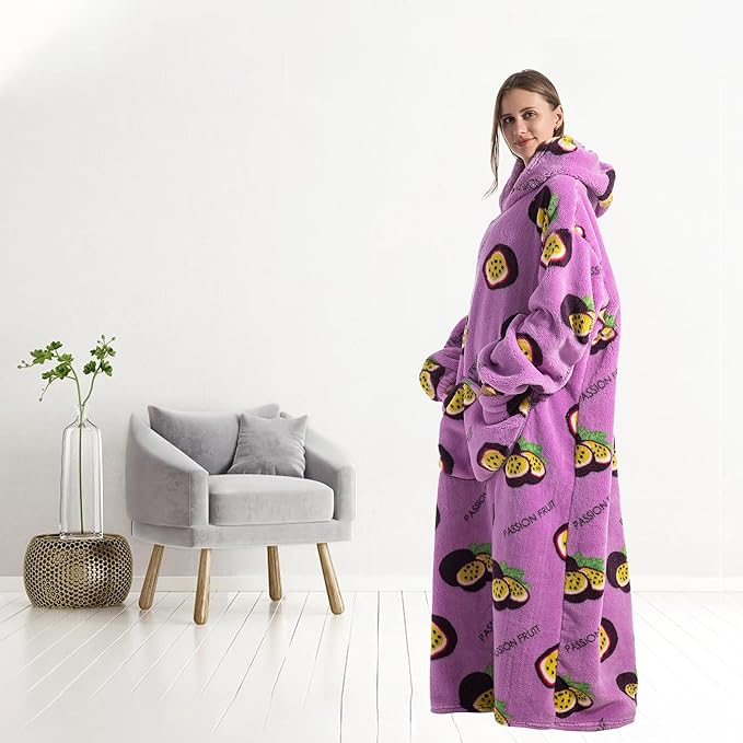 Blanket Hoodie, Long Hooded Blanket Sweatshirt as Birthday Gifts for Women Men, Long Wearable Blanket for Women Men.