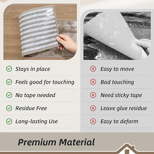 BEQHAUSE Stair Treads for Wooden Steps, 8"X30", 4pcs, Beige/Grey | Non-Slip Machine Washable Carpet Stair Treads, TPE Backing, 100% Polyester, Soft Indoor Stair Runner for Kids Elders and Pets