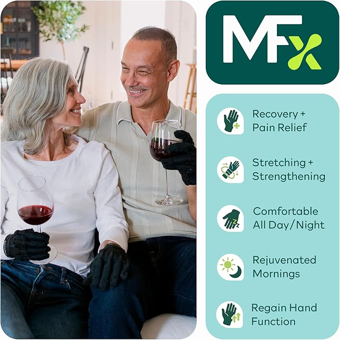 MetaFlex Compression Gloves for Arthritis, Carpal Tunnel, Swelling, Mobility - Full Finger Glove Compresses, Stretches & Strengthens Hand - Adjustable Resistance for Men & Women