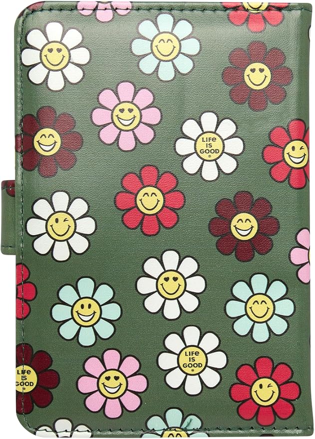 Life is Good Travel Passport Cover, Card Slots, Snap Closure | Slim Design, Card Slots, Snap Closure, Fits Neatly in a Purse or Backpack, Keeps Documents and Boarding Pass Organized