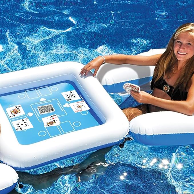 Playing Cards,Plastic Playing Cards Waterproof, Poker Size Card,Jumbo Large Print Playing Card for Adults and Seniors,6 Decks of Cards Bulk,Use for Party and Game (6 Pack Blue)