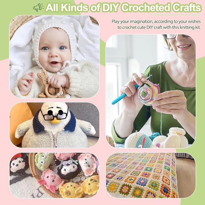 Katech Crochet Hooks Set with Crochet Case, 73 pcs Knitting Accessories Ergonomic Crochet Hook for Making Bag, Glovers, Sock, Colorful Soft Handle Knitting Needles Kits DIY Hand Tool | Metal Crochet Hooks and Complete Crochet Kits for Beginners and Exp...