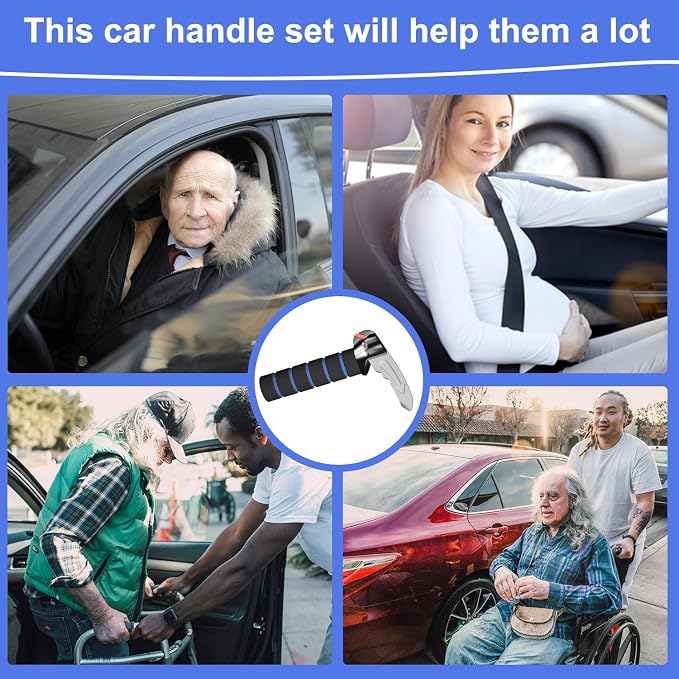 2 Packs Car Handle Assist,Car Door Handle for Elderly,Support Handle Multifunction Door Latch for Seniors and Handicapped