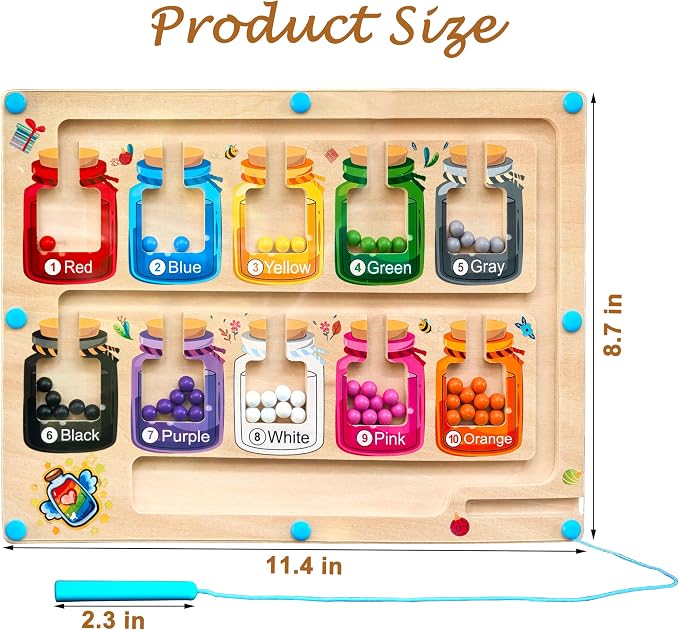 Alzheimers Products for Elderly, Dementia Activities for Seniors, Memory Care Magnetic Color & Number Matching Games for People with Parkinsons, Fidget Toys Sensory Cognitive Gift Maze Board