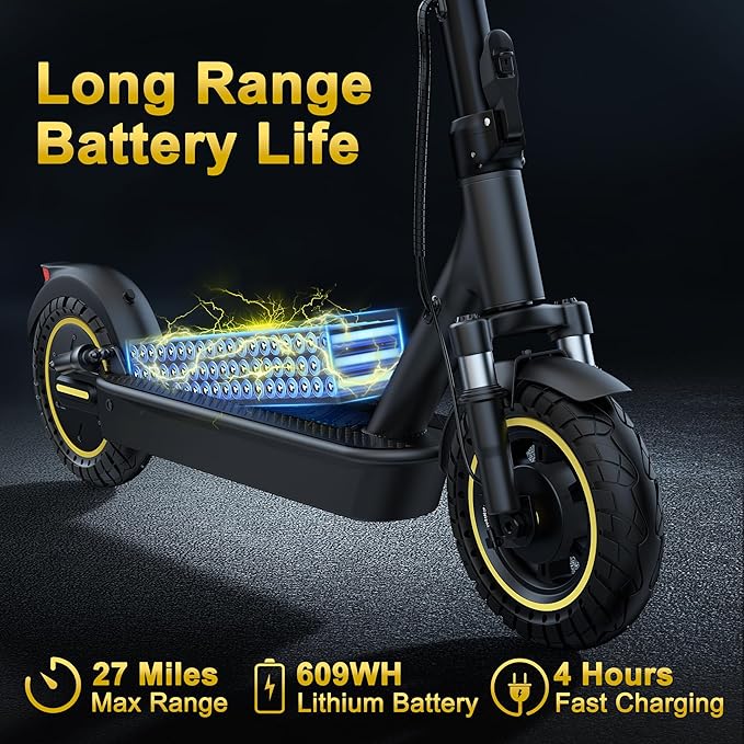 Electric Scooter, 10"/8.5" Solid Tire, 500W/350W Powerful Motor & 19/22 MPH Top Speed, 28/25/22/16 Miles Long Range, Folding E Scooter with Dual Braking for Teens and Adults