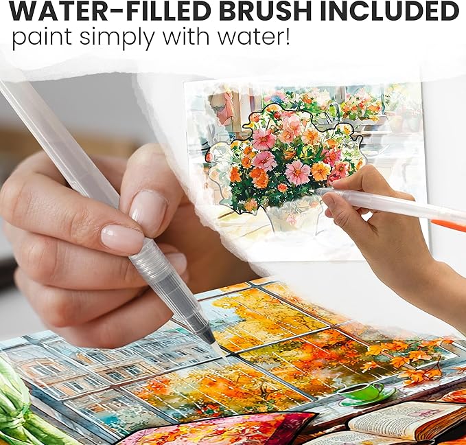QUOKKA Water Painting Dementia Activities for Seniors – Cozy Home Edition – Alzheimers Products for Elderly - Activities for People with Dementia - Crafts for Seniors