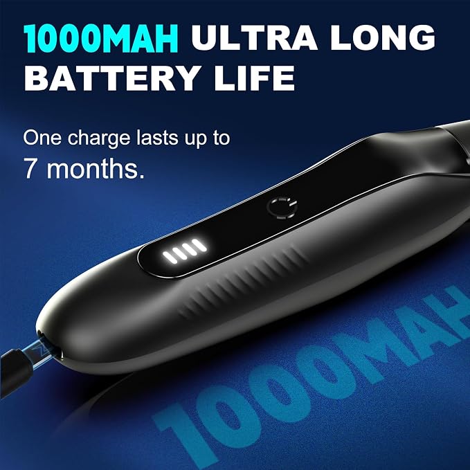 OMAMORI Nose Hair Trimmer for Men - 16000RPM Motor, LED Power Display, Portable Electric Ear & Eyebrow Grooming Kit, Nose Hair Cutter & Remover, Face & Body Clipper, Gift for Men, Black