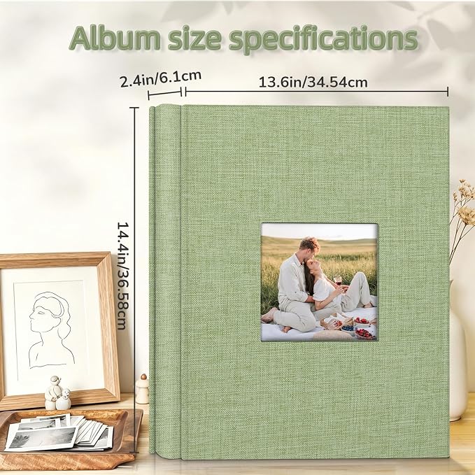 popotop Photo Album 4x6-600 Photos Photo Books with 600 Horizontal and Vertical Pockets,Linen Cover Albums for Family Wedding Anniversary Baby Vacation Pictures